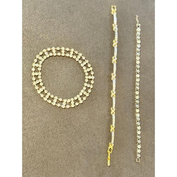 Handmade Jewelry - Dazzling Silver and Two-tone Vintage Bracelet Trio
